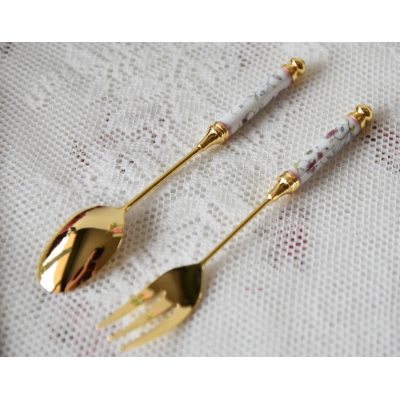 Vintage inspired spoon and fork pair