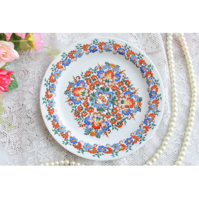 Vintage handpainted porcelain dessert plate Wawel made in Poland dessert dish vintage porcelain