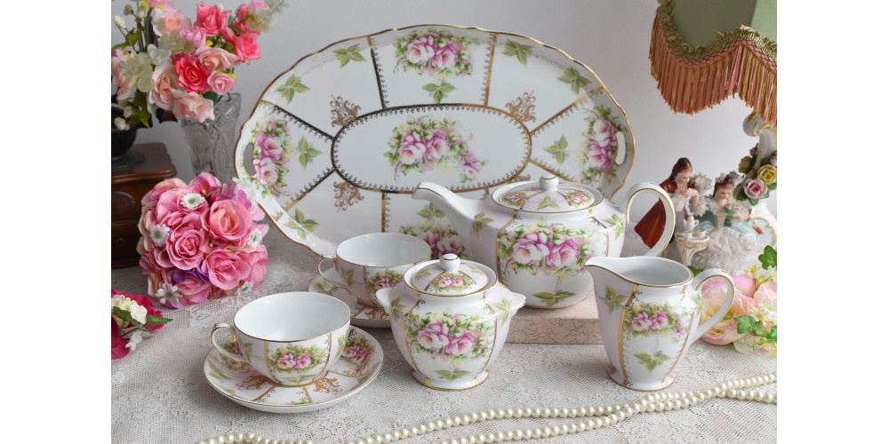 Porcelain tea set for two