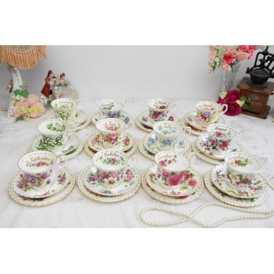 Flower of the month 12 cup demitasse set