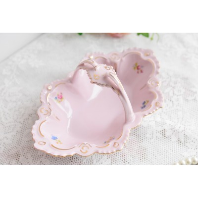 Pink porcelain basket